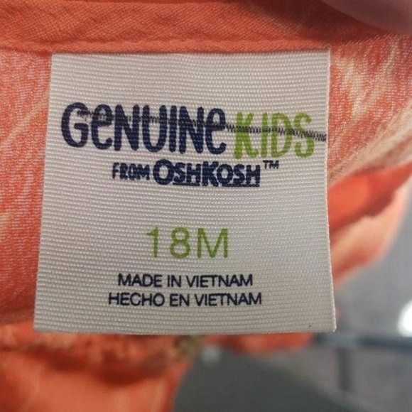 Osh kosh Genuine Kids 18 months Orange Fall Floral Infant Top blouse peplum bott - Picture 7 of 8
